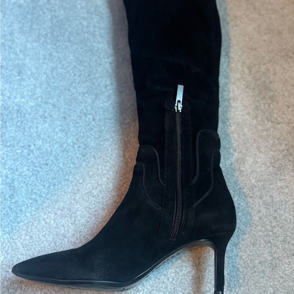 Aquitalia Italian waterproof Black Women's Suede Knee-High Boots - Picture 2 of 6